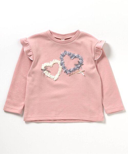 apres les cours（アプレレクール）の「【WEB限定/ジュニア対応】GIRLSモチーフスウェットライク長袖Tシャツ（Tシャツ/カットソー・キッズ・サックスブルー/アイボリー/ピンク・120/110/100/90/80/140/130）」の8枚目の写真