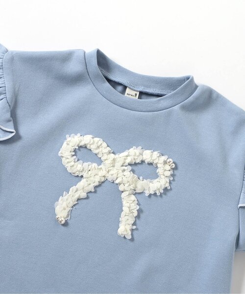 apres les cours（アプレレクール）の「【WEB限定/ジュニア対応】GIRLSモチーフスウェットライク長袖Tシャツ（Tシャツ/カットソー・キッズ・サックスブルー/アイボリー/ピンク・120/110/100/90/80/140/130）」の14枚目の写真