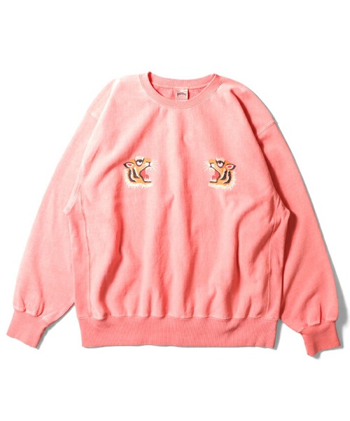 HOUSTON(ヒューストン)の「HOUSTON ピグメントリバーススウェット(TIGER)(スウェット・メンズ・ミント/サーモンピンク/ブルー/ブラック・MEDIUM/LARGE/X-LARGE/XX-LARGE)」の4枚目の写真