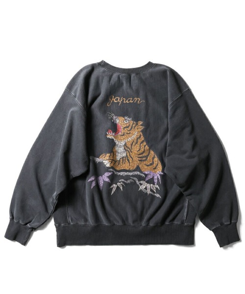 HOUSTON(ヒューストン)の「HOUSTON ピグメントリバーススウェット(TIGER)(スウェット・メンズ・ミント/サーモンピンク/ブルー/ブラック・MEDIUM/LARGE/X-LARGE/XX-LARGE)」の6枚目の写真