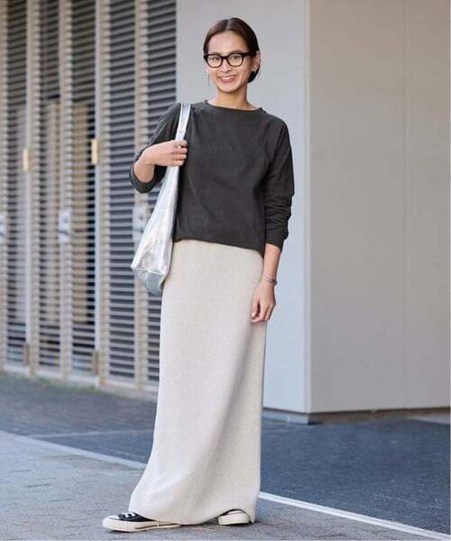 FRAMeWORK（フレームワーク）の「≪追加≫NEWスラブベアテンプルオーバー2（Tシャツ/カットソー・レディース・グレー/ホワイト/ベージュ/スミクロ・FREE）」の15枚目の写真