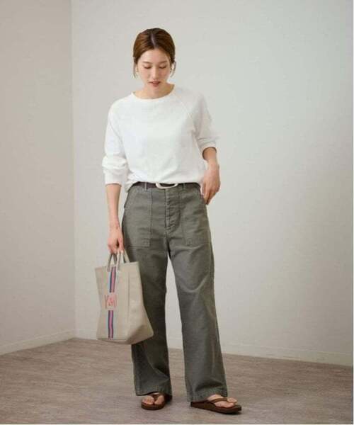 新品タグ付き☆FRAMeWORK☆NEWスラブベアテンプルオーバー☆ホワイト ≪追加≫NEWスラブベアテンプルオーバー2（Tシャツ/カットソー