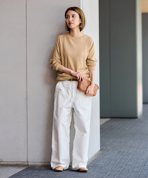 FRAMeWORK（フレームワーク）の「≪追加≫NEWスラブベアテンプルオーバー2（Tシャツ/カットソー・レディース・グレー/ホワイト/ベージュ/スミクロ・FREE）」の12枚目の写真