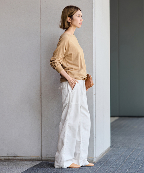 FRAMeWORK（フレームワーク）の「≪追加≫NEWスラブベアテンプルオーバー2（Tシャツ/カットソー・レディース・グレー/ホワイト/ベージュ/スミクロ・FREE）」の13枚目の写真