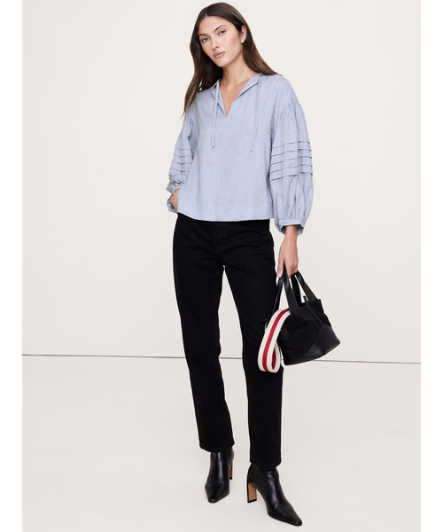 Banana Republic（バナナリパブリック）の「フランネル ペザント ブラウス（シャツ/ブラウス・レディース・グレー/ピンク/ネイビー・L/XS/M/S）」の12枚目の写真