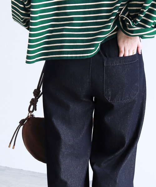 reca(レカ)の「デニムオールゴムワイドパンツ(デニムパンツ・レディース・ネイビー・M)」の4枚目の写真