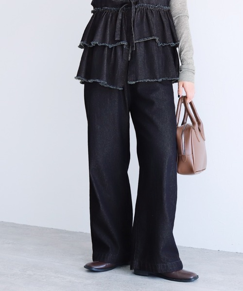 reca(レカ)の「デニムオールゴムワイドパンツ(デニムパンツ・レディース・ネイビー・M)」の8枚目の写真