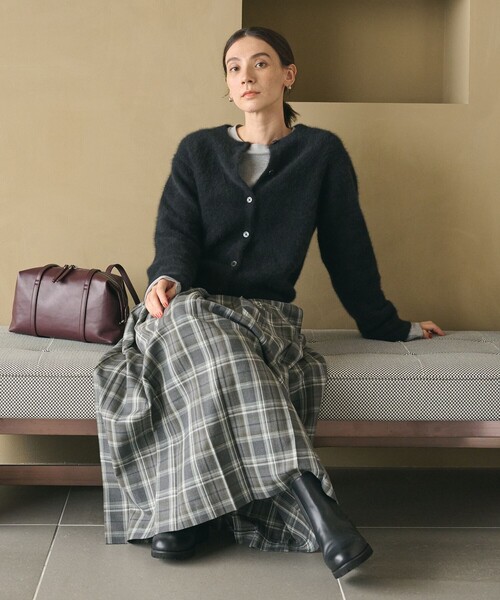 フォックスカシミヤブレンド クルーネックカーディガン（カーディガン