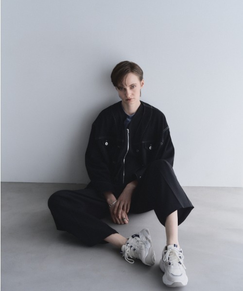 Muel Chic(ミュエルシック)の「Mintty jacket ミンティージャケット(ノーカラージャケット・レディース・ブラック/ホワイト/ネイビー・FREE)」の13枚目の写真