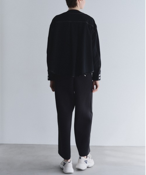 Muel Chic(ミュエルシック)の「Mintty jacket ミンティージャケット(ノーカラージャケット・レディース・ブラック/ホワイト/ネイビー・FREE)」の17枚目の写真