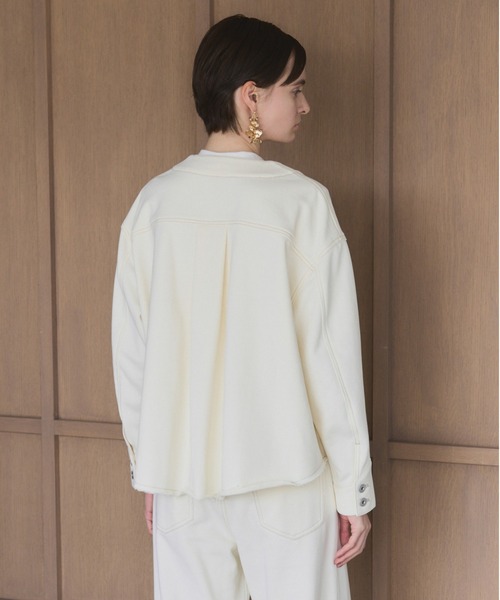 Muel Chic(ミュエルシック)の「Mintty jacket ミンティージャケット(ノーカラージャケット・レディース・ブラック/ホワイト/ネイビー・FREE)」の12枚目の写真