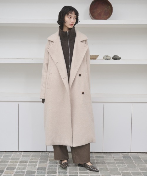 セール】2WAYシャギースタンドカラーオーバーコート（チェスターコート