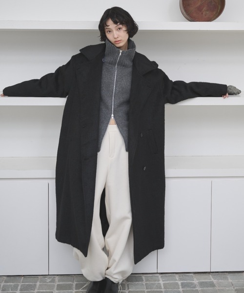 2WAYシャギースタンドカラーオーバーコート（チェスターコート）｜AIC
