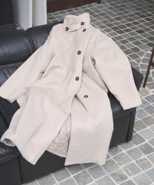 セール】2WAYシャギースタンドカラーオーバーコート（チェスターコート