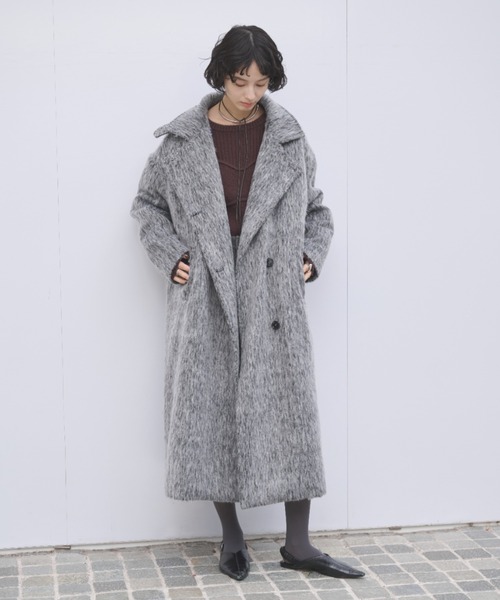 セール】2WAYシャギースタンドカラーオーバーコート（チェスターコート