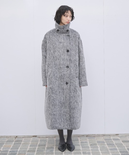 セール】2WAYシャギースタンドカラーオーバーコート（チェスターコート