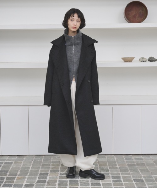 セール】2WAYシャギースタンドカラーオーバーコート（チェスターコート