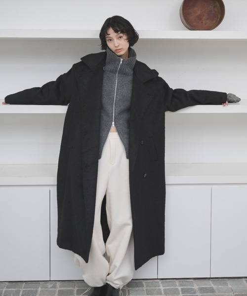 セール】2WAYシャギースタンドカラーオーバーコート（チェスターコート