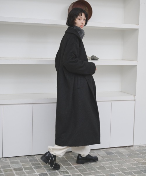 セール】2WAYシャギースタンドカラーオーバーコート（チェスターコート
