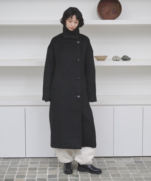 セール】2WAYシャギースタンドカラーオーバーコート（チェスターコート
