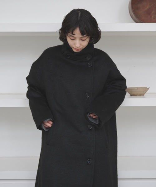 セール】2WAYシャギースタンドカラーオーバーコート（チェスターコート