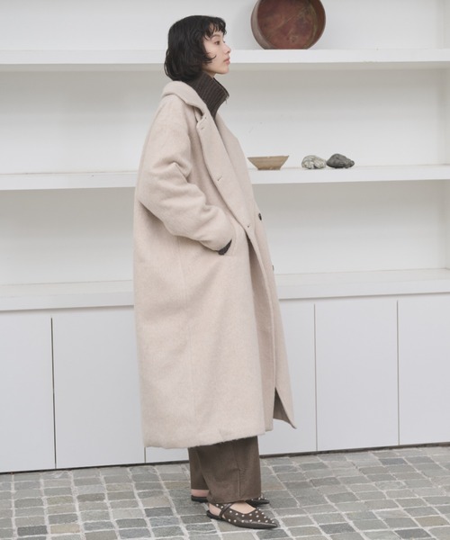 セール】2WAYシャギースタンドカラーオーバーコート（チェスターコート