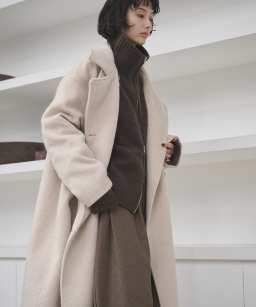 AIC.（エーアイシー）の「2WAYシャギースタンドカラーオーバーコート（チェスターコート・レディース・ブラック/グレー/ベージュ・FREE）」の13枚目の写真