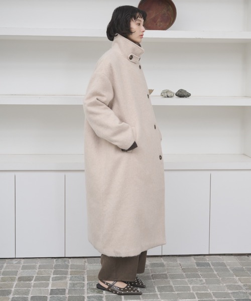 AIC.（エーアイシー）の「2WAYシャギースタンドカラーオーバーコート（チェスターコート・レディース・ブラック/グレー/ベージュ・FREE）」の17枚目の写真