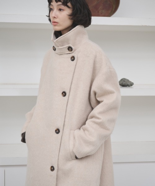 AIC.（エーアイシー）の「2WAYシャギースタンドカラーオーバーコート（チェスターコート・レディース・ブラック/グレー/ベージュ・FREE）」の21枚目の写真