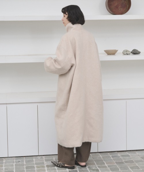 AIC.（エーアイシー）の「2WAYシャギースタンドカラーオーバーコート（チェスターコート・レディース・ブラック/グレー/ベージュ・FREE）」の18枚目の写真
