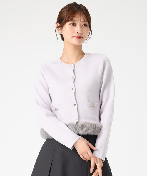 ミッシュマッシュ（MISCH MASCH）/2025秋冬新作 裾ファーニットカーディガン セール】2025秋冬新作 裾ファーニットカーディガン（カーディガン