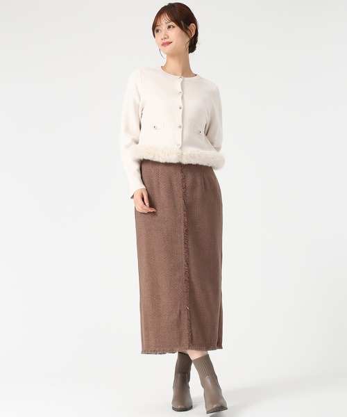 セール】2025秋冬新作 裾ファーニットカーディガン（カーディガン
