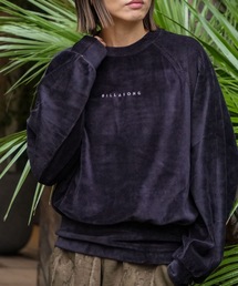 BILLABONG | BILLABONG レディース KNIT VELOURS × RIB セーター 【2025年秋冬モデル】 @autumn /ビラボンセットアップ対応ロゴワンポイントクロップド丈プルオーバークルーネックトップス(その他トップス)