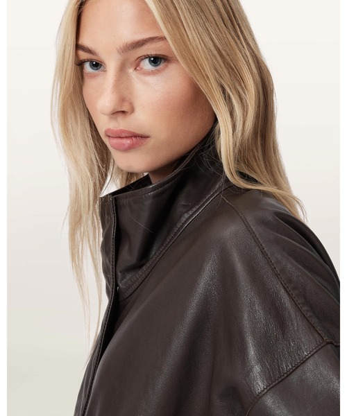 RYDER FUNNEL NECK LEATHER JACKET | RYDER ファンネル ネック レザー