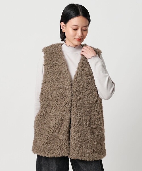 A DAY IN THE LIFE UNITED ARROWS(アデイインザライフユナイテッドアローズ)の「フェイクファーベスト <A DAY IN THE LIFE>(ベスト・レディース・ナチュラル/ブラック/モカ/その他2・FREE)」の3枚目の写真