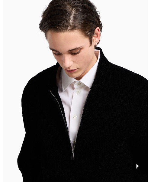 EMPORIO ARMANI（エンポリオアルマーニ）の「【エンポリオ アルマーニ】Icon ブルゾン ストレッチベルベット キルティング（ブルゾン・メンズ・ブラック・46/48/50）」の4枚目の写真