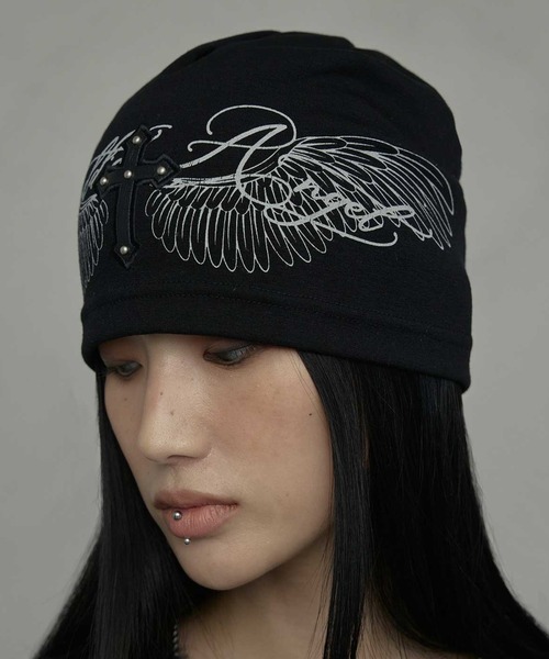 A'GEM/9 × .kom 『NIIER NOR/ニアノア』 BADDIE ANGEL CROSS BEANIE