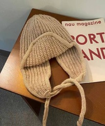 Ritzy（リッツィー）の「5色展開　紐付き フードマフラー（ニットキャップ/ビーニー）」