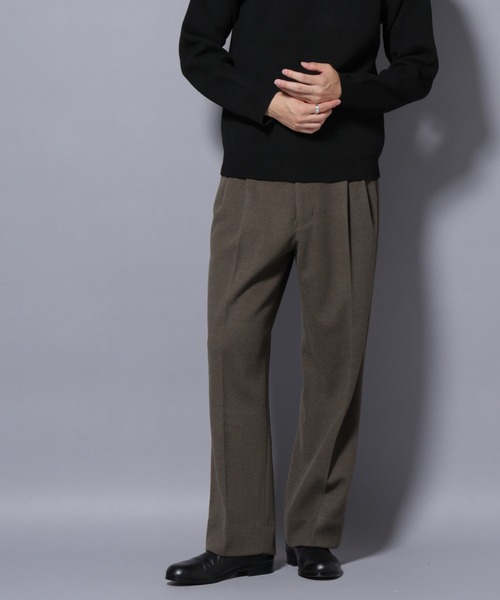 NANO universe（ナノユニバース）の「テックメルトンワイドスラックス（スラックス・メンズ・チャコール/カーキ/ブラック・S/M/L/XL）」の3枚目の写真