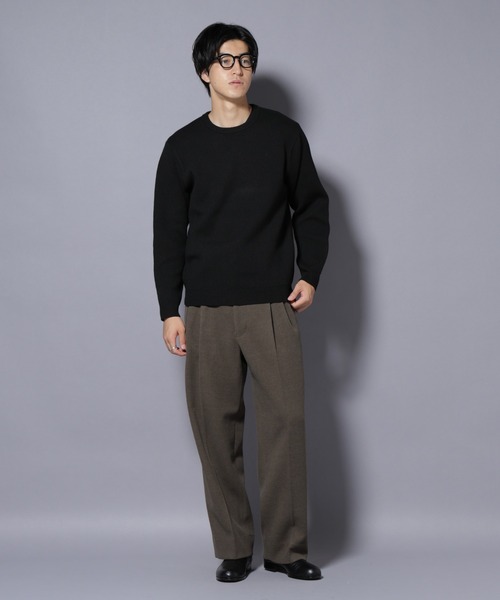 NANO universe（ナノユニバース）の「テックメルトンワイドスラックス（スラックス・メンズ・チャコール/カーキ/ブラック・S/M/L/XL）」の6枚目の写真