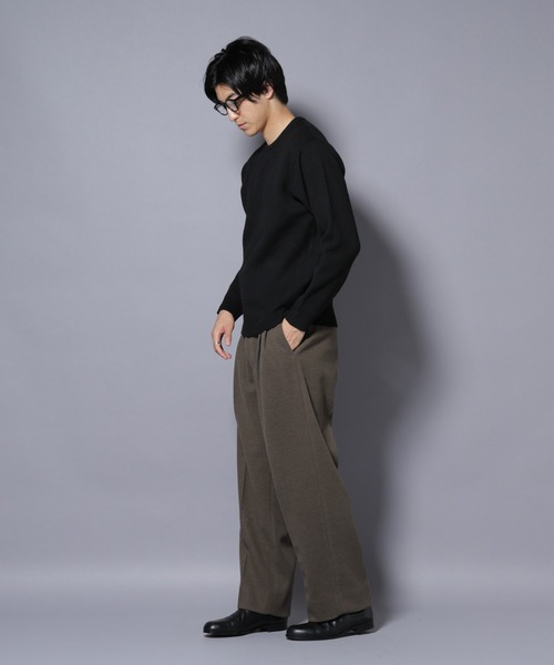 NANO universe（ナノユニバース）の「テックメルトンワイドスラックス（スラックス・メンズ・チャコール/カーキ/ブラック・S/M/L/XL）」の8枚目の写真