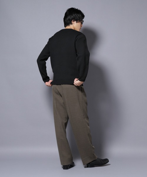 NANO universe（ナノユニバース）の「テックメルトンワイドスラックス（スラックス・メンズ・チャコール/カーキ/ブラック・S/M/L/XL）」の10枚目の写真