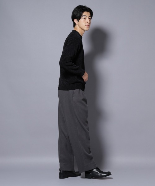 NANO universe（ナノユニバース）の「テックメルトンワイドスラックス（スラックス・メンズ・チャコール/カーキ/ブラック・S/M/L/XL）」の14枚目の写真