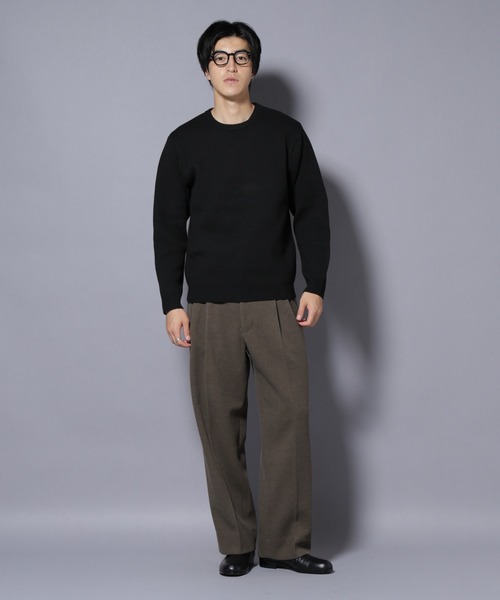 NANO universe（ナノユニバース）の「テックメルトンワイドスラックス（スラックス・メンズ・チャコール/カーキ/ブラック・S/M/L/XL）」の5枚目の写真