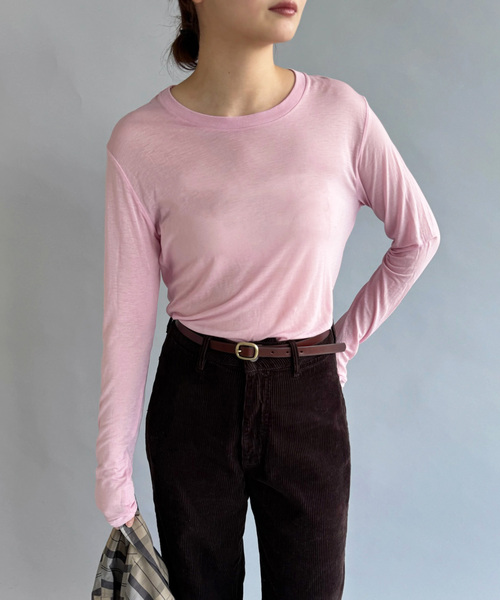 EDIT. FOR LULU（エディットフォールル）の「【BASERANGE/ベースレンジ】MAIN LONG SLEEVE TEE（Tシャツ/カットソー・レディース・ピンク・SMALL）」の11枚目の写真