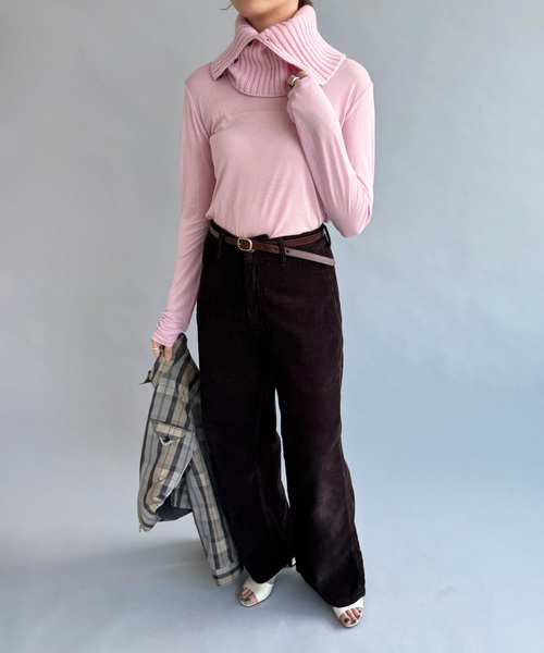 EDIT. FOR LULU（エディットフォールル）の「【BASERANGE/ベースレンジ】MAIN LONG SLEEVE TEE（Tシャツ/カットソー・レディース・ピンク・SMALL）」の12枚目の写真