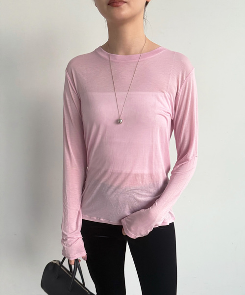 EDIT. FOR LULU（エディットフォールル）の「【BASERANGE/ベースレンジ】MAIN LONG SLEEVE TEE（Tシャツ/カットソー・レディース・ピンク・SMALL）」の13枚目の写真