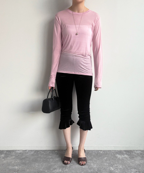 EDIT. FOR LULU（エディットフォールル）の「【BASERANGE/ベースレンジ】MAIN LONG SLEEVE TEE（Tシャツ/カットソー・レディース・ピンク・SMALL）」の14枚目の写真