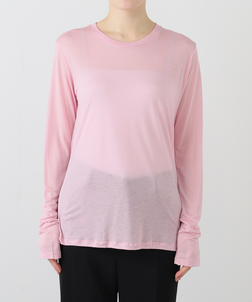 EDIT. FOR LULU（エディットフォールル）の「【BASERANGE/ベースレンジ】MAIN LONG SLEEVE TEE（Tシャツ/カットソー・レディース・ピンク・SMALL）」の2枚目の写真