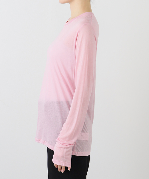 EDIT. FOR LULU（エディットフォールル）の「【BASERANGE/ベースレンジ】MAIN LONG SLEEVE TEE（Tシャツ/カットソー・レディース・ピンク・SMALL）」の3枚目の写真